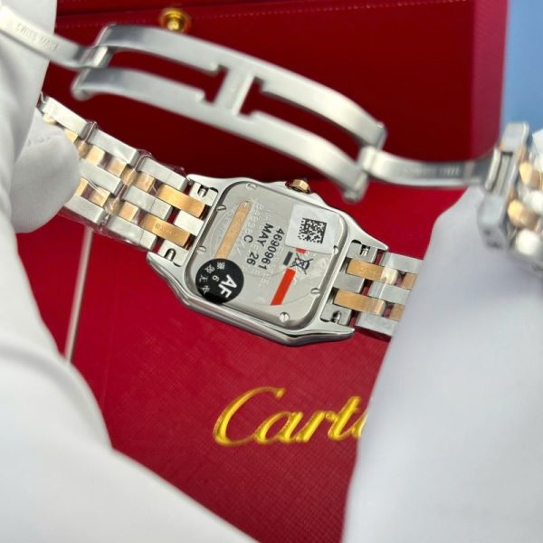 Cartier Panth??re Two Tone Rose Gold MOP Dial Diamond Bezel Best Replica AF 27mm x 36mm