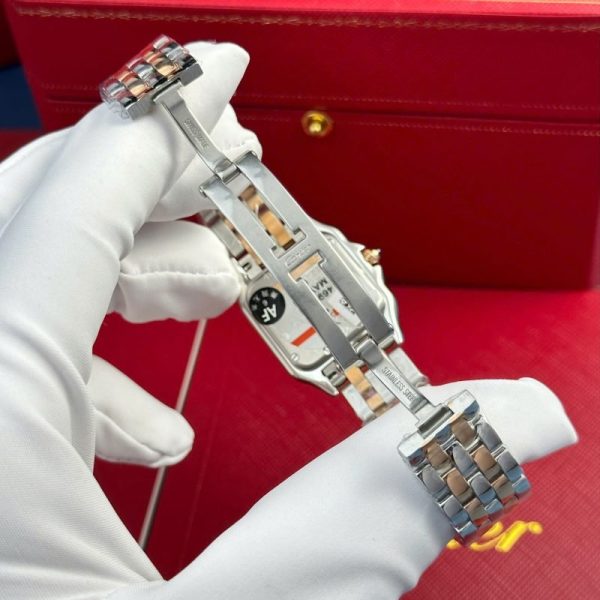Cartier Panth??re Two Tone Rose Gold MOP Dial Diamond Bezel Best Replica AF 27mm x 36mm