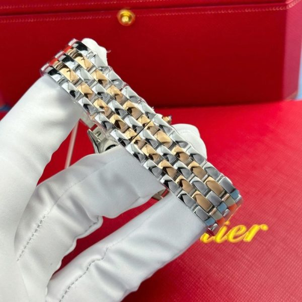 Cartier Panth??re Two Tone Rose Gold MOP Dial Diamond Bezel Best Replica AF 27mm x 36mm