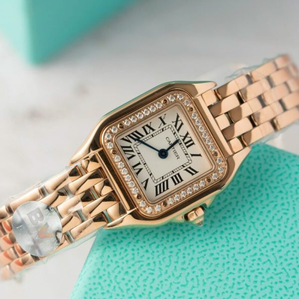 Cartier Panth??re WJPN0049 Rose Gold Diamond Bezel Ladies Replica BVF 22mm x 30mm