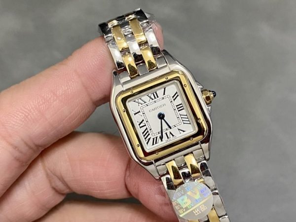 Cartier Panth??re de Cartier Small Model Two Tone Yellow Gold White Dial Best Replica BVF 23mm x 30mm