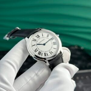 Cartier Ronde Must WSRN0031 White Dial Leather Best Replica AF 36mm