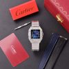 Cartier Santos Blue Dial Custom Moissanite Case Large Model Best Replica BVF 39.8mm