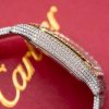 Cartier Santos White Dial Two Tone Large Model Iced Out Moissanite 39.8mm