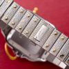 Cartier Santos White Dial Two Tone Large Model Iced Out Moissanite 39.8mm