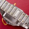 Cartier Santos White Dial Two Tone Large Model Iced Out Moissanite 39.8mm