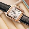 Cartier Santos Dumont CRW2SA0011 Two Tone Silver Dial Leather Strap Replica BVF 38mm x 27.5mm