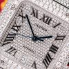 Cartier Santos Iced Out VVS1 Clarity Moissanite Large Model Best Replica 39.8mm