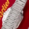 Cartier Santos Iced Out VVS1 Clarity Moissanite Large Model Best Replica 39.8mm