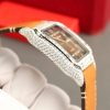 Cartier Santos Large Model Brown Dial Custom Moissanite Case Best Replica 39.8mm