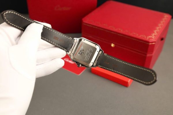 Cartier Santos Large Model Brown Dial Custom Moissanite Case Best Replica 39.8mm