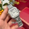 Cartier Santos Large Model White Dial Custom Moissanite Bezel Best Replica BVF 39.8mm