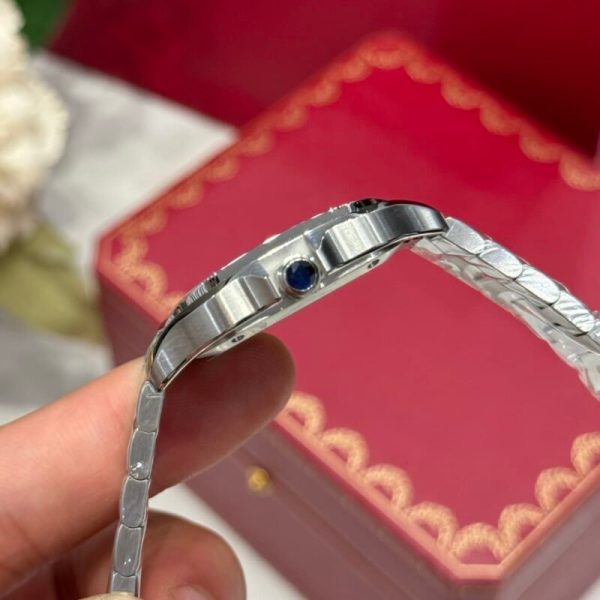 Cartier Santos WSSA0063 Blue Dial Medium Model Best Quality Replica BVF 35.1mm