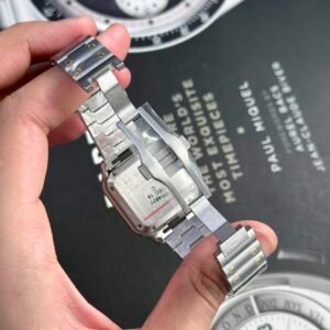 Cartier Santos Two Tone Yellow Gold White Dial Medium Model Best Replica BVF 35.1mm