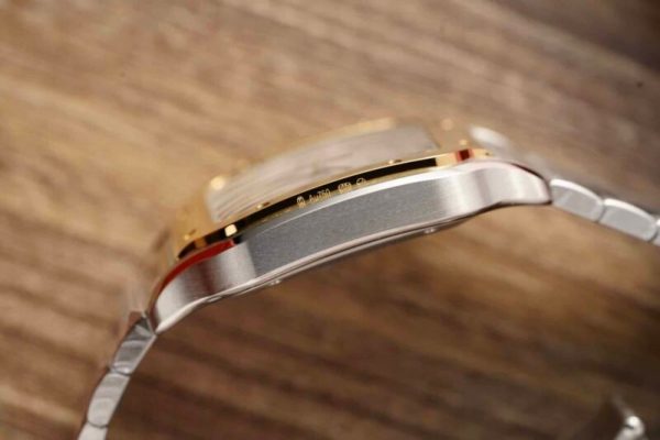 Cartier Santos Two Tone Yellow Gold White Dial Large Model Best Replica BVF 39.8mm