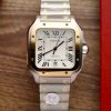 Cartier Santos Two Tone Yellow Gold White Dial Large Model Best Replica BVF 39.8mm
