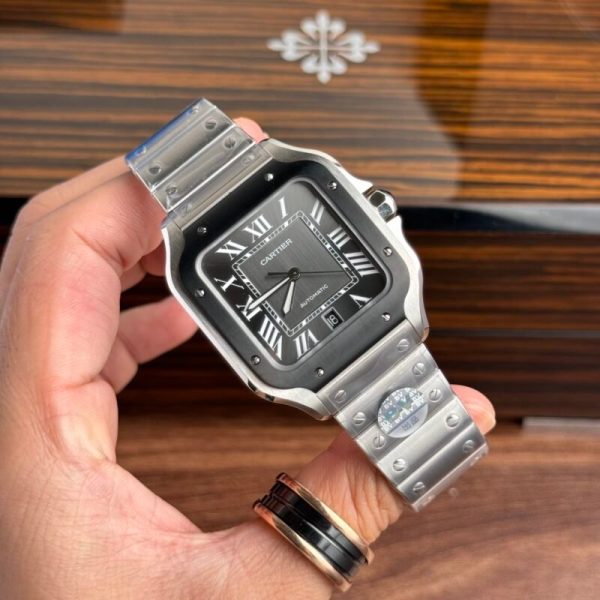 Cartier Santos WSSA0037 Grey Dial Large Model Best Replica BVF 39.8mm