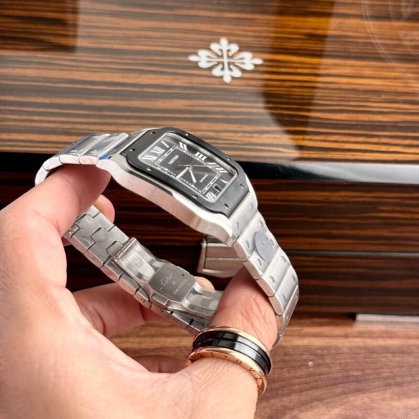Cartier Santos WSSA0037 Grey Dial Large Model Best Replica BVF 39.8mm