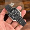 Cartier Santos WSSA0039 Black Dial Rubber Strap Large Model Best Replica BVF 39.8mm