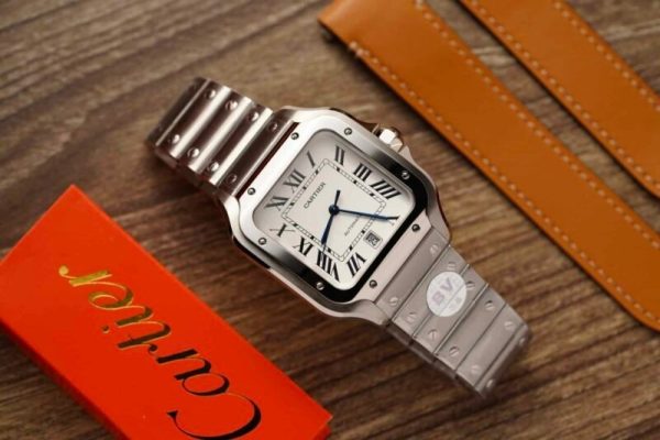Cartier Santos Large Model White Dial Best Replica BVF 39.8mm
