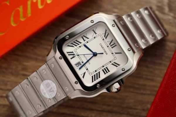 Cartier Santos Large Model White Dial Best Replica BVF 39.8mm