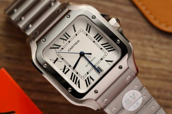 Cartier Santos Large Model White Dial Best Replica BVF 39.8mm