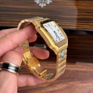 Cartier Santos WGSA0029 Yellow Gold White Dial Large Model Best Replica BVF 39.8mm