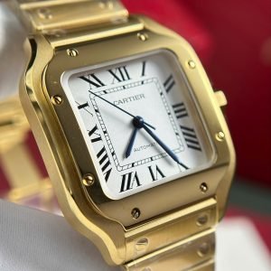 Cartier Santos WGSA0030 Yellow Gold White Dial Medium Model Best Replica BVF 35.1mm