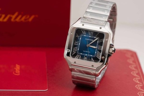 Cartier Santos Blue Dial Large Model Best Replica BVF 39.8mm