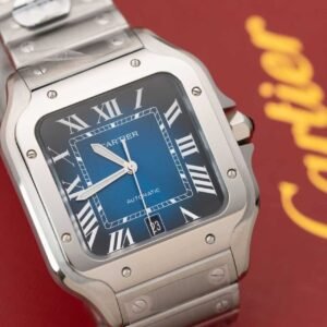 Cartier Santos Blue Dial Large Model Best Replica BVF 39.8mm