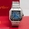 Cartier Santos Blue Dial Large Model Best Replica BVF 39.8mm