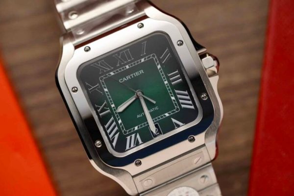 Cartier Santos Large Model Green Dial Best Replica BVF 39.8mm