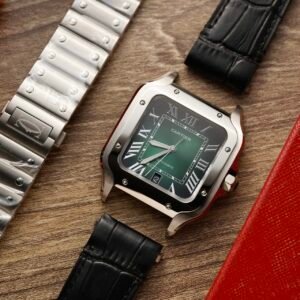 Cartier Santos Large Model Green Dial Best Replica BVF 39.8mm