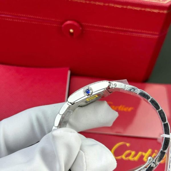 Cartier Tank Francaise W4TA0020 Small Model Silver Sunray Dial Diamond Bezel Replica 25.7 x 21.2mm