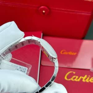 Cartier Tank Francaise W4TA0020 Small Model Silver Sunray Dial Diamond Bezel Replica 25.7 x 21.2mm