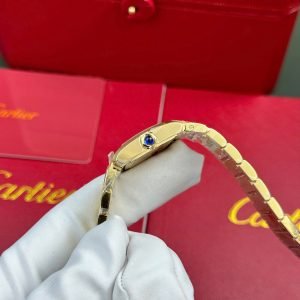 Cartier Tank Francaise WGTA0114 Small Model Ladies Golden Sunray Dial Yellow Gold Replica 25.7 x 21.2mm