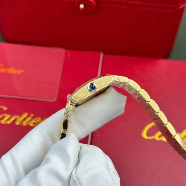 Cartier Tank Francaise WGTA0114 Small Model Ladies Golden Sunray Dial Yellow Gold Replica 25.7 x 21.2mm