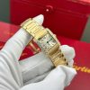 Cartier Tank Francaise WJTA0062 Golden Sunray Dial Yellow Gold Stone-set Bezel Replica 25.7 x 21.2mm
