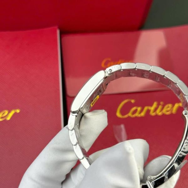 Cartier Tank Francaise WSTA0065 Small Model Ladies Silver Sunray Dial Replica 25.7 x 21.2mm