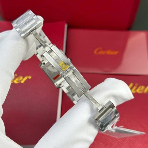 Cartier Tank Francaise WSTA0065 Small Model Ladies Silver Sunray Dial Replica 25.7 x 21.2mm