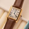 Cartier Tank Louis W1529756 Yellow Gold Leather Replica AF 33.7mm x 25.5mm