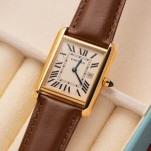 Cartier Tank Louis W1529756 Yellow Gold Leather Replica AF 33.7mm x 25.5mm