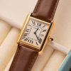 Cartier Tank Louis W1529756 Yellow Gold Leather Replica AF 33.7mm x 25.5mm