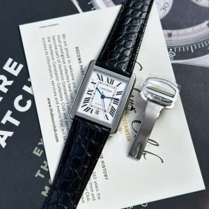 Cartier Tank Solo Extra Large White Dial Leather Strap Best Replica AF 31mm x 41mm