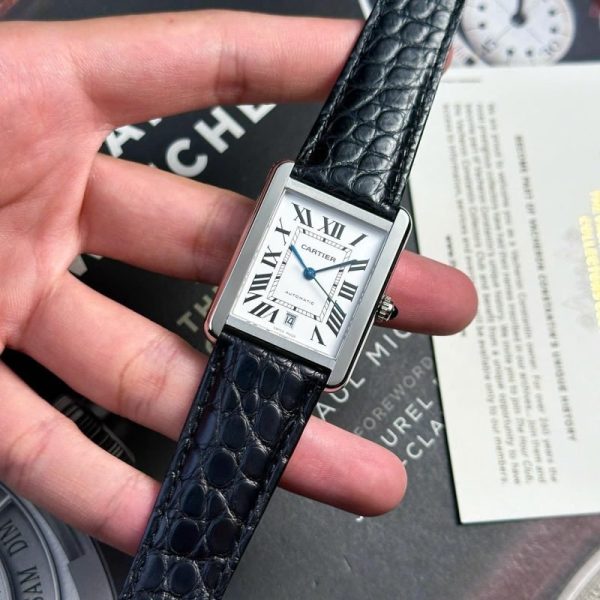Cartier Tank Solo Extra Large White Dial Leather Strap Best Replica AF 31mm x 41mm