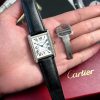 Cartier Tank Solo Extra Large White Dial Diamond Bezel Leather Strap Best Replica AF 31mm x 41mm