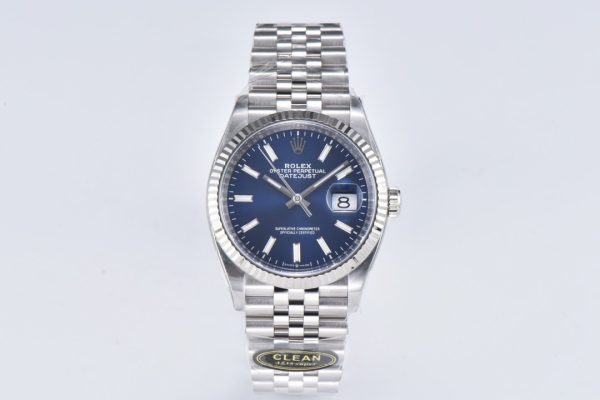 Rolex Datejust 126234 Blue Index Dial Fluted Bezel 36MM Unisex Replica Watch
