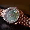 Rolex Day-Date 228235 Green Roman Numeral Dial Fluted Bezel 40mm Mens Replica Watch