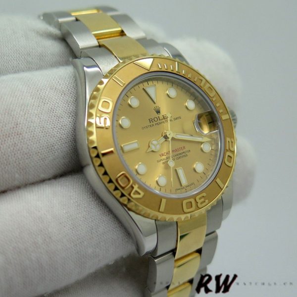 Rolex Yacht Master 168623 Steel Yellow Gold Champagne Dial 35MM Unisex Replica Watch