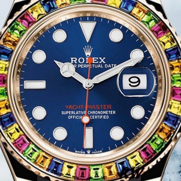Rolex Yacht Master 116695 Black Rubber Strap Blue Dial 40MM Mens Replica Watch